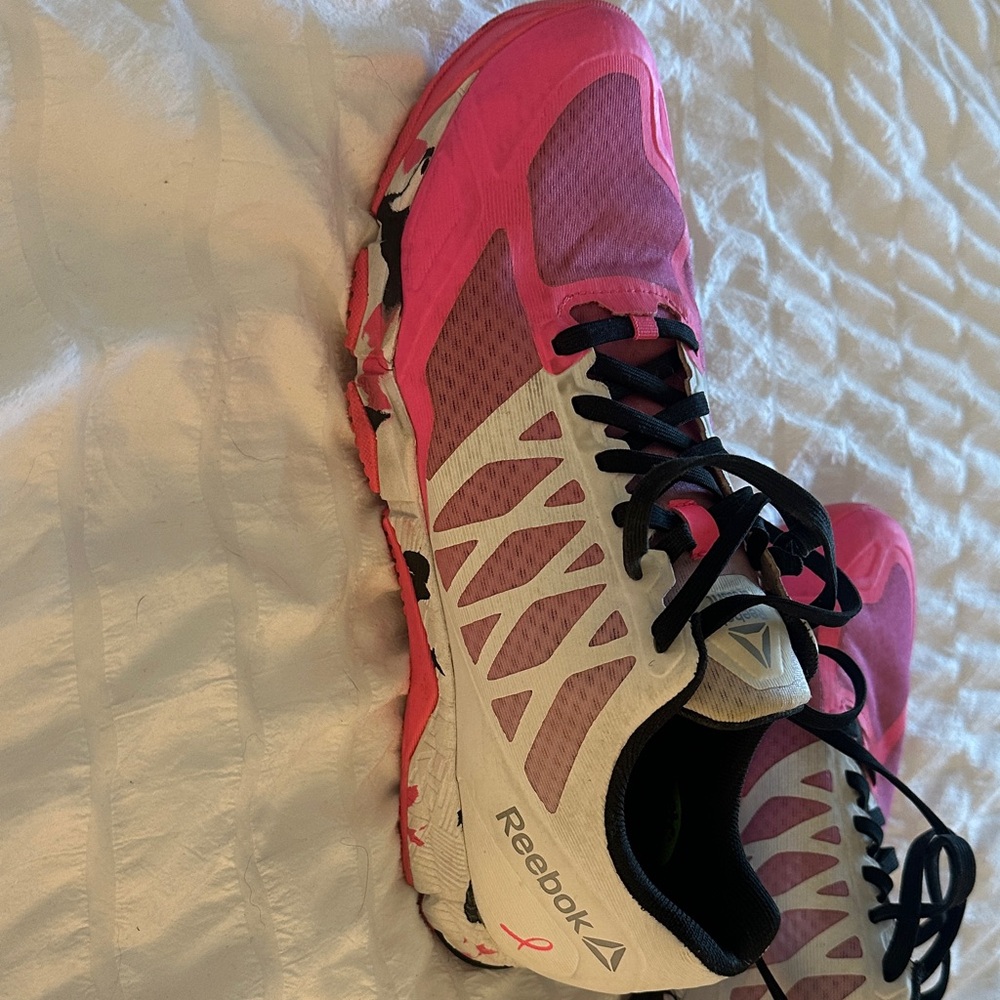 Reebok Women's Pink and White Athletic Shoes